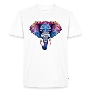 Mystical Elephant Mandala - Men's Premium Organic T-Shirt - white - Front - Nico (187cm)