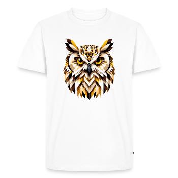 Abstract Geometric Owl - Color Design - Men's Premium Organic T-Shirt - white - Front - Nico (187cm)