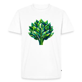 Splendeur géométrique des épinards : conception de feuilles vertes - T-shirt Premium bio Homme - blanc - Devant - Nico (187cm)