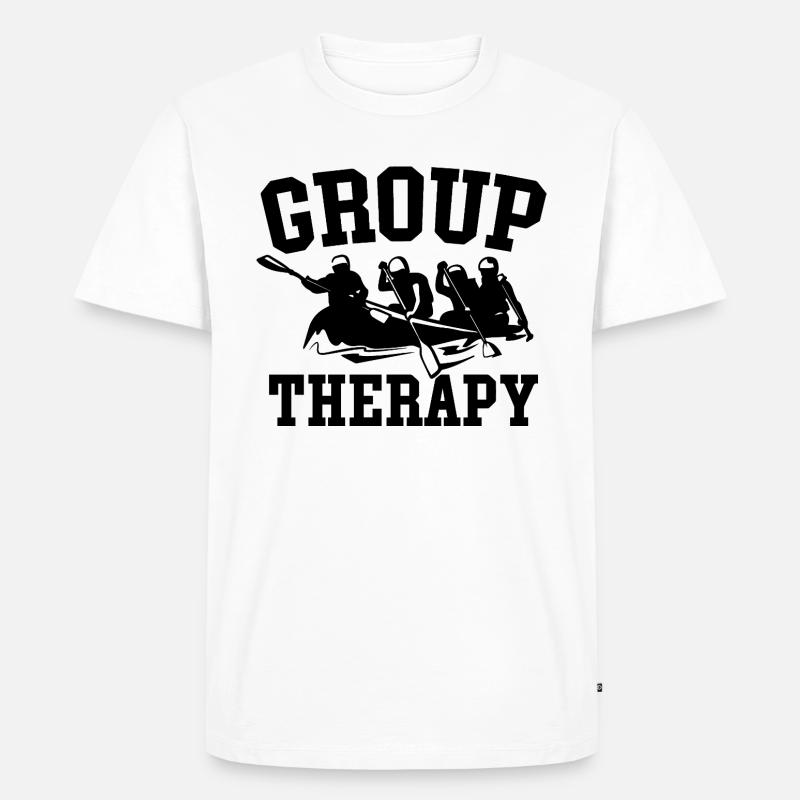 Gruppentherapie Rafting Abenteuer - Männer Premium Bio T-Shirt - Weiß