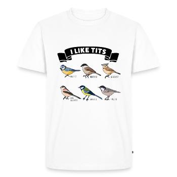 Funny bird watching Gift for Birder - Men's Premium Organic T-Shirt - white - Front - Nico (187cm)