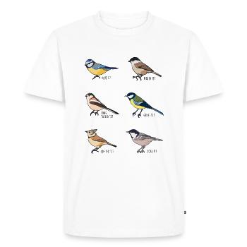 Tit Bird Collection Ornithology Gift - Men's Premium Organic T-Shirt - white - Front - Nico (187cm)