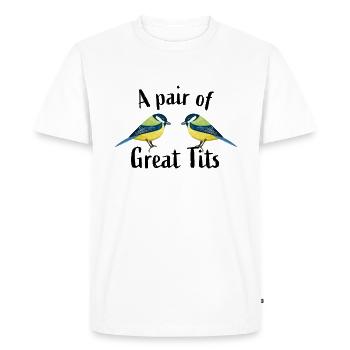 Une paire de gros seins | Cadeau d'oiseau drôle - T-shirt Premium bio Homme - blanc - Devant - Nico (187cm)