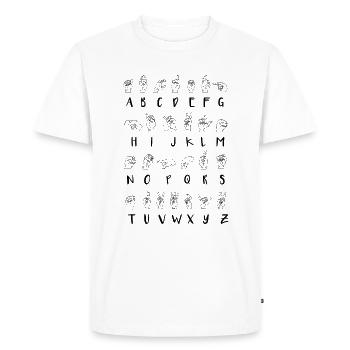 ASL Sign Language Alphabet Learner Gift - Men's Premium Organic T-Shirt - white - Front - Nico (187cm)