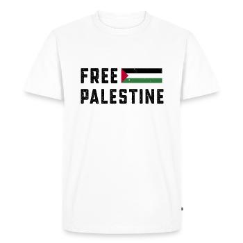 Palestine libre Gaza Drapeau Liberté arabe - T-shirt Premium bio Homme - blanc - Devant - Nico (187cm)