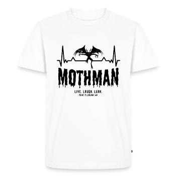 Mothman Cryptid Heartbeat Live Rire Se cacher - T-shirt Premium bio Homme - blanc - Devant - Nico (187cm)