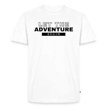 LET THE ADVENTURE BEGIN - Men's Premium Organic T-Shirt - white - Front - Nico (187cm)