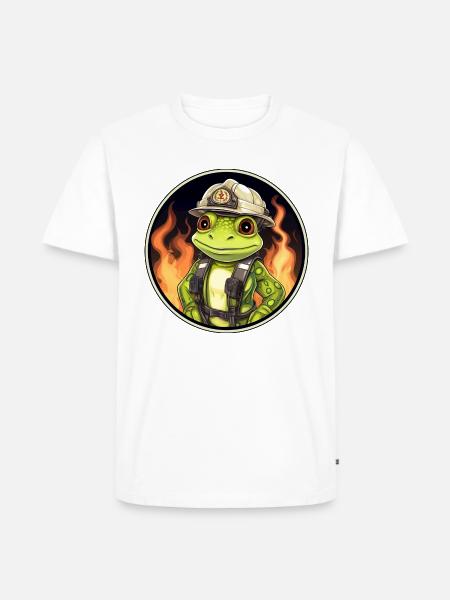 Fire Brigade Frog - Men's Premium Organic T-Shirt - white