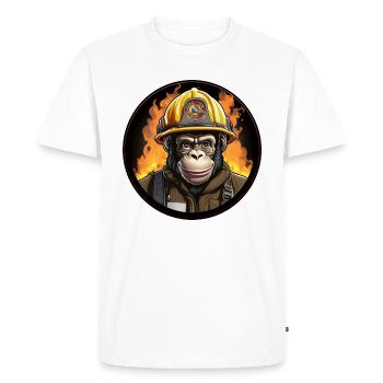 Chimpanzee Fire Brigade - Men's Premium Organic T-Shirt - white - Front - Nico (187cm)