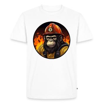 Singe de pompiers - T-shirt Premium bio Homme - blanc - Devant - Nico (187cm)