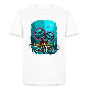 Chemise de festival de musique américaine de danse latine - T-shirt Premium bio Homme - blanc - Devant - Nico (187cm)
