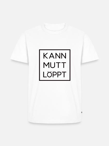 Kann Mutt Löppt Plattdeutsch Spruch - Männer Premium Bio T-Shirt - Weiß