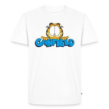Garfield Face Logo - Men's Premium Organic T-Shirt - white - Front - Nico (187cm)
