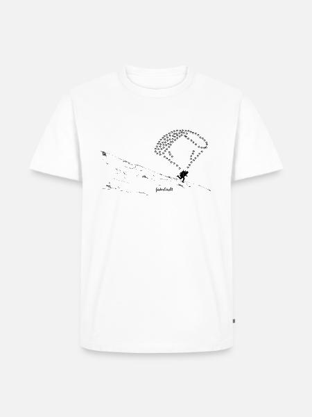 Gleitschirm Takeoff fäderliecht - Männer Premium Bio T-Shirt - Weiß