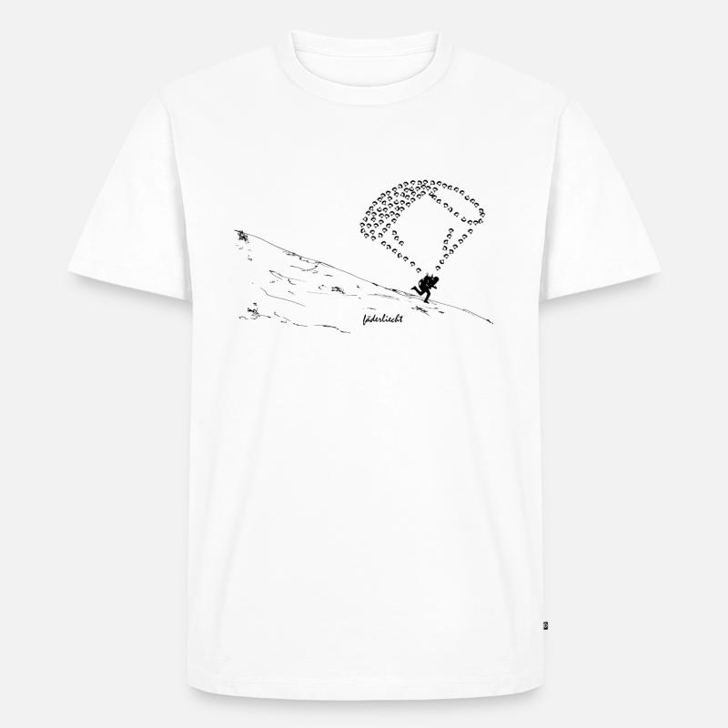 Gleitschirm Takeoff fäderliecht - Männer Premium Bio T-Shirt - Weiß