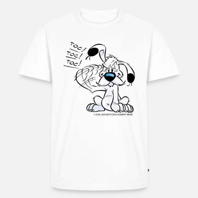 Astérix & Obélix Idéfix Frappe Toc Toc Toc - T-shirt Premium bio Homme - blanc