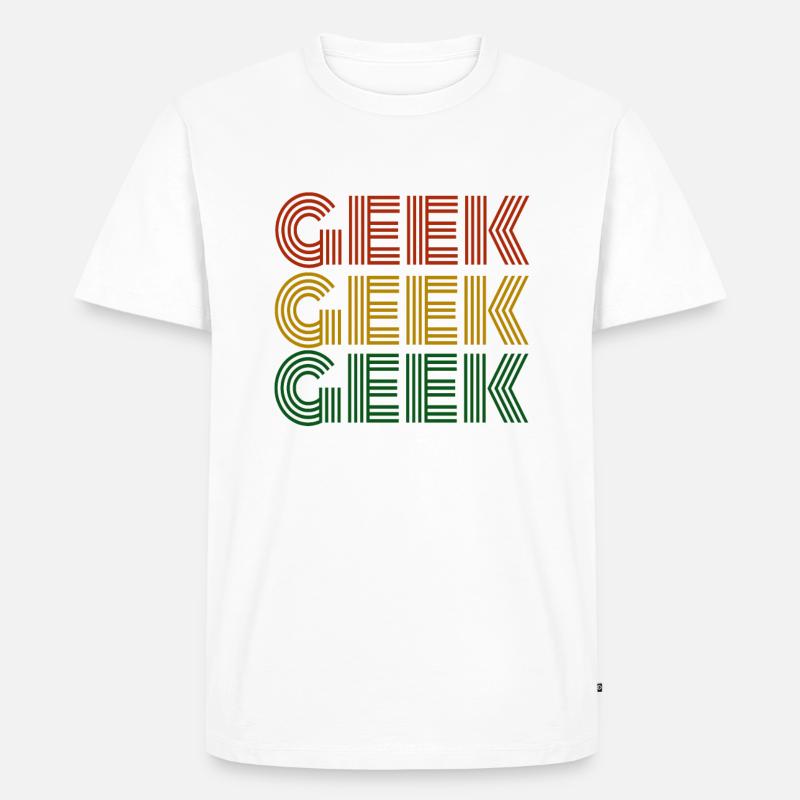 Nerd - Männer Premium Bio T-Shirt - Weiß