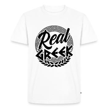 Real Greek gift idea - Men's Premium Organic T-Shirt - white - Front - Nico (187cm)