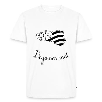 Degemer mat - T-shirt Premium bio Homme - blanc - Devant - Nico (187cm)