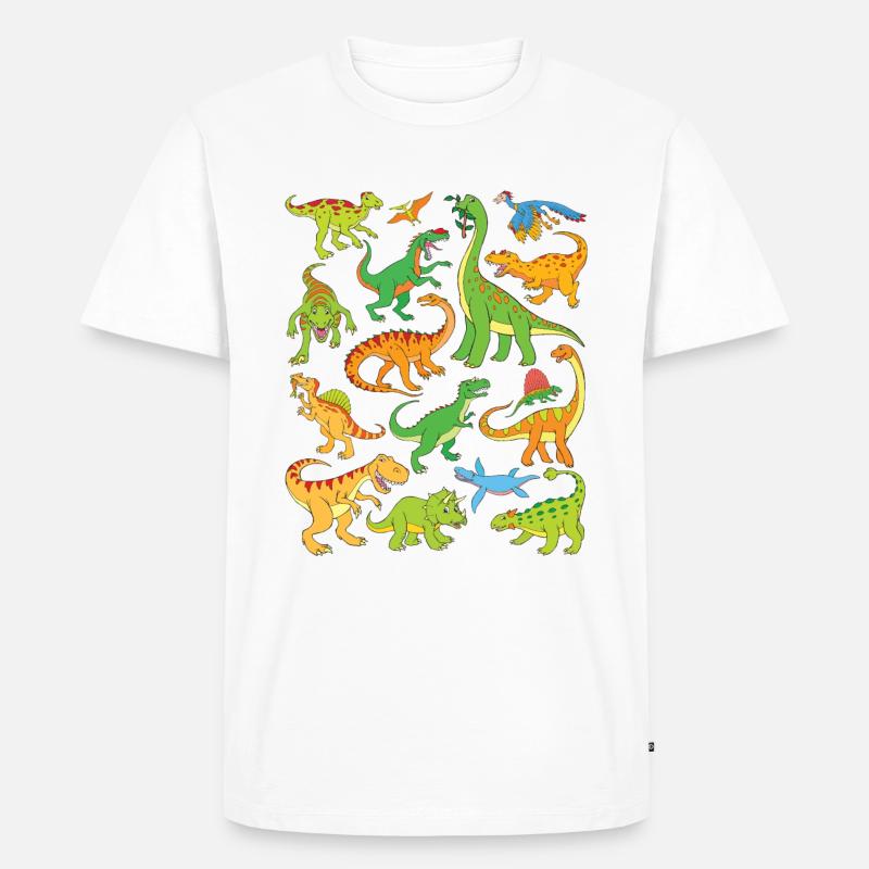 Dinosaurier - Männer Premium Bio T-Shirt - Weiß