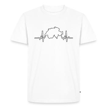 Switzerland Heartbeat ECG Heart Pulse Gift - Men's Premium Organic T-Shirt - white - Front - Nico (187cm)