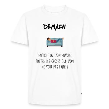 Demain - T-shirt Premium bio Homme - blanc - Devant - Nico (187cm)
