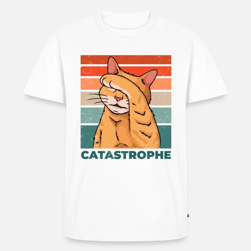 Cat Katastrofe Katastrofe Funny Siger - Herre Premium økologisk T-shirt - hvid