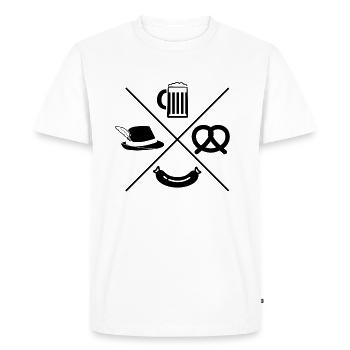 - Beer Sausage Pretzel Hat Bavaria German - Men's Premium Organic T-Shirt - white - Front - Nico (187cm)