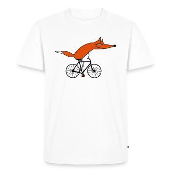 Schlauer Fahrradfahrer (c) - Männer Premium Bio T-Shirt - Weiß - Vorne - Nico (187cm)