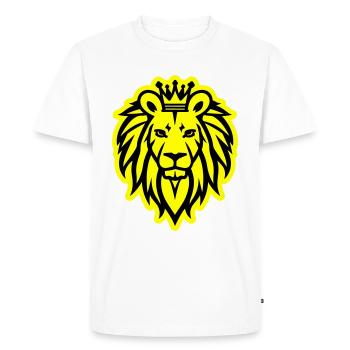 Lion Crown Logo - Men's Premium Organic T-Shirt - white - Front - Nico (187cm)