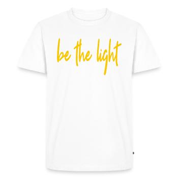 être la lumière - T-shirt Premium bio Homme - blanc - Devant - Nico (187cm)