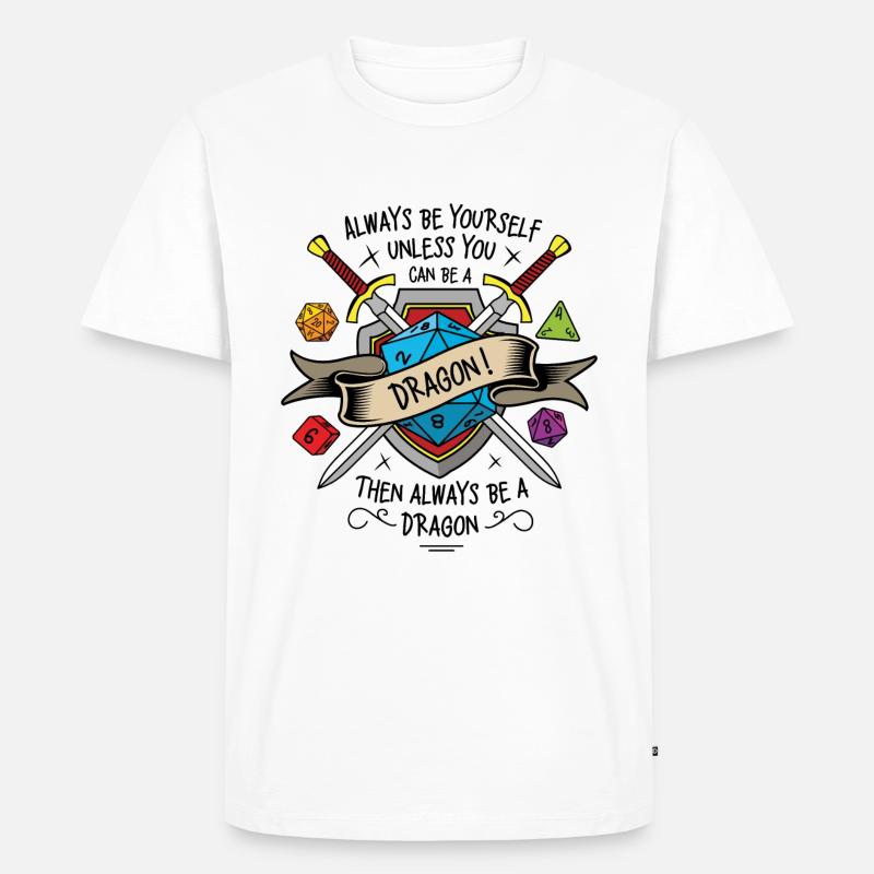 Sei immer du selbst, es sei denn, du kannst ein Drache sein - Männer Premium Bio T-Shirt - Weiß