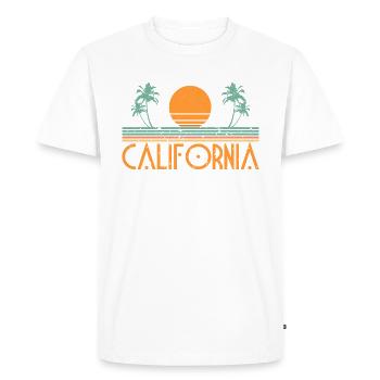 Graphique de la plage de Californie - T-shirt Premium bio Homme - blanc - Devant - Nico (187cm)