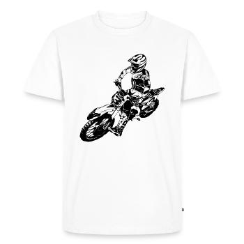 Moto Cross - Motocross - Supercross - T-shirt Premium bio Homme - blanc - Devant - Nico (187cm)