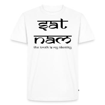 sat nam black - Men's Premium Organic T-Shirt - white - Front - Nico (187cm)