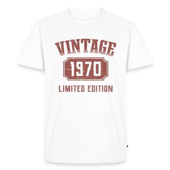 52 ans 52e anniversaire Édition limitée 1970 - T-shirt Premium bio Homme - blanc - Devant - Nico (187cm)