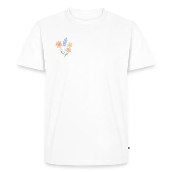 Bouquet pastel – Design printanier - T-shirt Premium bio Homme - blanc - Devant - Nico (187cm)