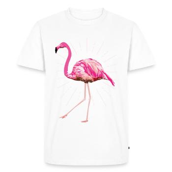 Flamingo poly rays pink summer pink bird - Men's Premium Organic T-Shirt - white - Front - Nico (187cm)