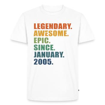 18e anniversaire, janvier 2005, 18e anniversaire - T-shirt Premium bio Homme - blanc - Devant - Nico (187cm)