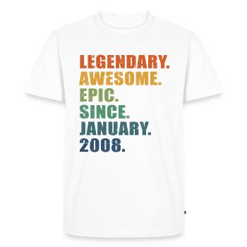 15e anniversaire, janvier 2008, 15e anniversaire - T-shirt Premium bio Homme - blanc - Devant - Nico (187cm)
