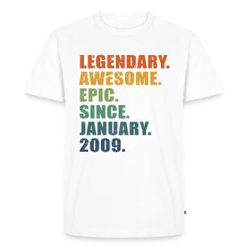 14e anniversaire, janvier 2009, 14e anniversaire - T-shirt Premium bio Homme - blanc - Devant - Nico (187cm)