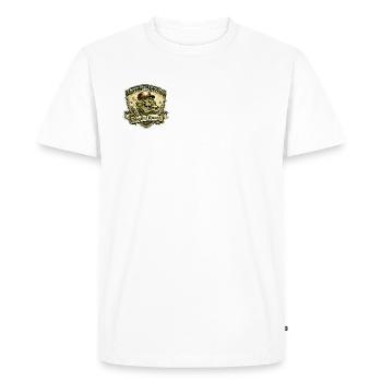 Big Ranch 420 Badge - Men's Premium Organic T-Shirt - white - Front - Nico (187cm)