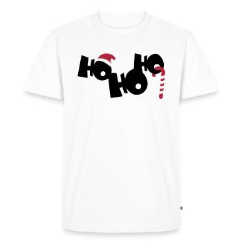 ho ho ho - Men's Premium Organic T-Shirt - white - Front - Nico (187cm)