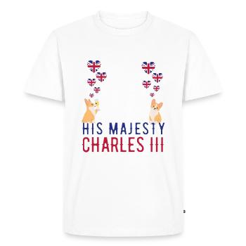 Couronnement du roi britannique Charles Angleterre Drapeau - T-shirt Premium bio Homme - blanc - Devant - Nico (187cm)