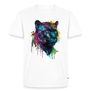 Black leopard - Men's Premium Organic T-Shirt - white - Front - Nico (187cm)