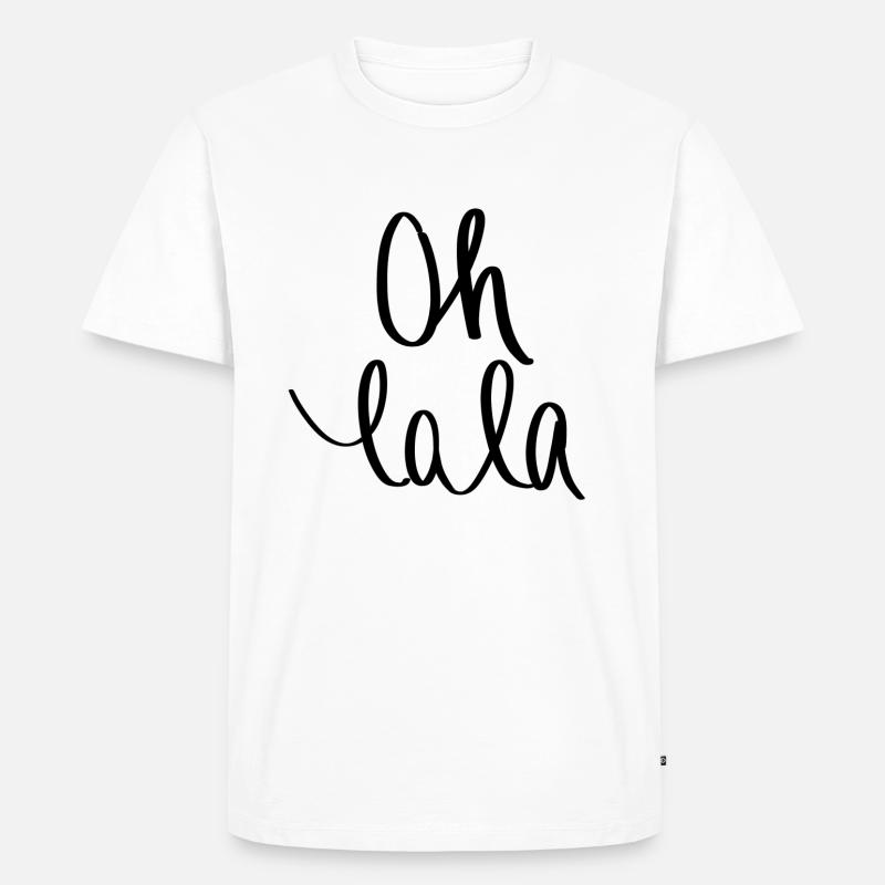 Oh lala - Männer Premium Bio T-Shirt - Weiß