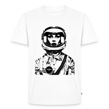 ASTRONAUTE FEMME FEMME POWER STENCIL - T-shirt Premium bio Homme - blanc - Devant - Nico (187cm)