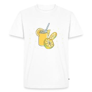 Lemonade Stand Boss Drôle de jus de citron Fruit - T-shirt Premium bio Homme - blanc - Devant - Nico (187cm)