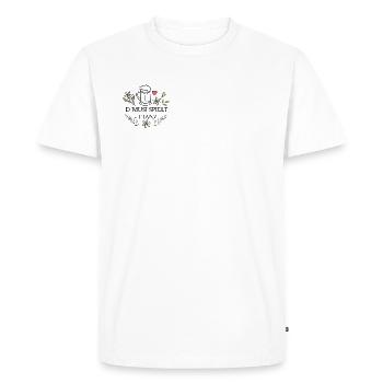 Couronne de fleurs Kirwa coeur – Folk Festival Design, Coeur - T-shirt Premium bio Homme - blanc - Devant - Nico (187cm)