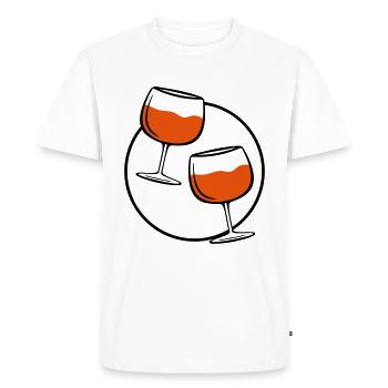 red wine glass circle - Men's Premium Organic T-Shirt - white - Front - Nico (187cm)